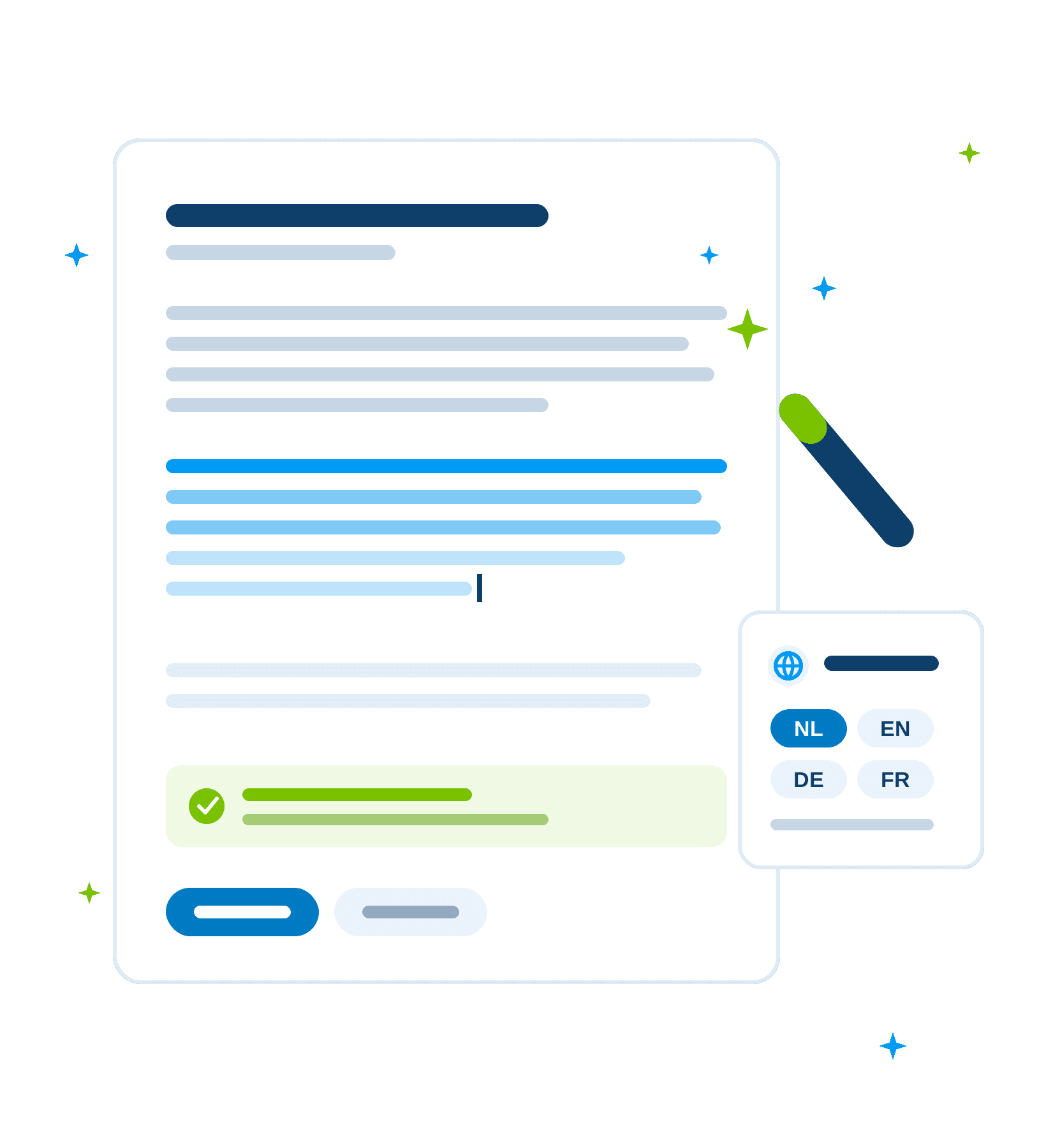 AI-schrijfhulp in het CMS: tekst wordt geschreven met SEO-controle en vertalingen in meerdere talen