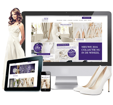 Responsive webdesign voor The New Bride Bruidsmode uit Barneveld